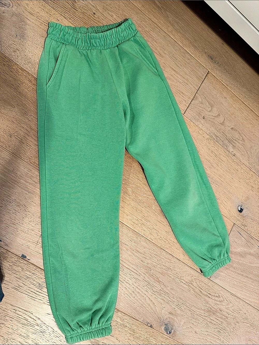 Zara Fleece Jogger Pants in Green Size 9 Like New